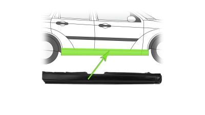 Prag Ford Focus 1 (Daw/Dbw/Dnw/Dfw) 09.1998-11.2004 Dreapta , 4/5-Usi/Combi/Hatchback/Sedan, prag din metal
