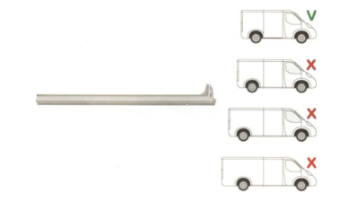 Prag Ford Transit (V184/5) 05.2000-04.2006 , Transit/Tourneo (V347/8) 05.2006-04.2013 partea Dreapta , sub usa culisanta , lungime 1180mm, pentru model scurt, prag din metal