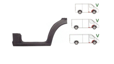 Prag Mercedes Sprinter 208-414 01.1995-2007 ; VW LT2 05.1996-12.2005 Usa Fata Dreapta prag si segment aripa interior, prag din metal