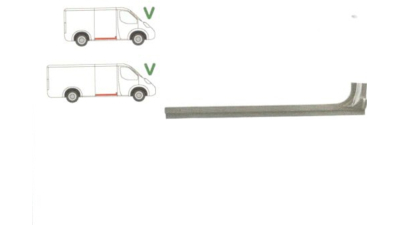 Prag Mercedes Vito, Viano (W639) 01.2003-10.2010 partea Dreapta sub usa culisanta, pt Modelul Scurt si Lung
