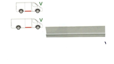 Prag Mercedes Vito Viano (W639) 01.2003-2014, partea Dreapta sub usa culisanta lungime 1140mm latime 210 mm, prag din metal