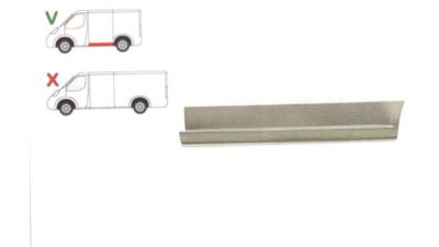 Prag Mercedes Vito ,Viano (W639) 01.2003-2014 lateral Stanga , parte inferioara lungime 1330 mm , doar pentru Modelul Scurt