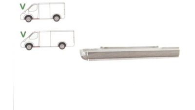 Prag Mercedes Vito , Viano (W639) 01.2003-2014 partea Stanga , sub usa fata , 1095 mm, prag din metal