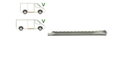 Prag VW Transporter T4, Caravelle, Multivan 07.1990-03.2003 Dreapta, interior, model mare (pentru modelul scurt si lung), prag din metal