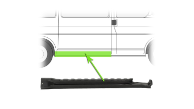 Prag VW Transporter (T4) Caravelle, Multivan 07.1990-03.2003 Usa Fata Dreapta interior, 1320mm (pentru modelul scurt si lung), prag din metal
