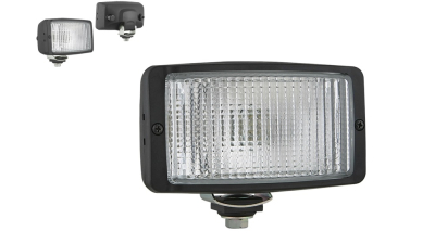 Set 2 proiectoare auto Wesem 12V bec P21W , 138x78x68mm alb , cu cablaj , cu lumina de drum 