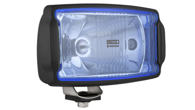 Proiector auto Wesem 12/24V 220x123x120mm Universale albastre carcasa neagra , cu lumina de drum , 1 buc.