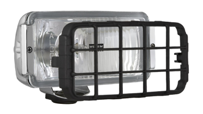 Proiector auto Wesem 12/24V bec H3 182x86x81mm sticla alba carcasa de plastic cromata , cu lumina de drum 