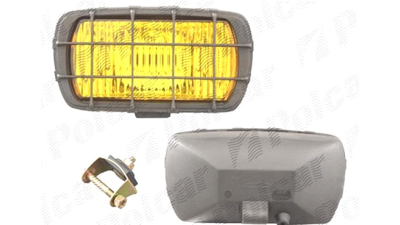 Proiector auto Wesem 12/24V rectangular bec H3 partea stanga/dreapta 195x96x83mm sticla galbena carcasa neagra, cu lumina de ceata , 1 buc