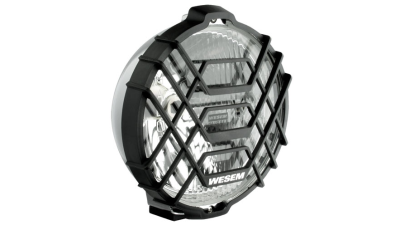 Proiector auto Wesem 12V bec H3 , 183x97mm rotund sticla alba carcasa cromata, cu lumina de drum , 1 buc.