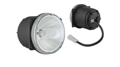 Proiector auto Wesem 12V bec H3, 81x92mm sticla alba carcasa negra , cu lumina de drum , 1 buc.