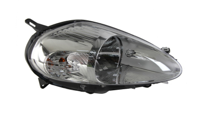 Far Fiat Punto Grande (199) 09.2005-10.2008 Depo partea Dreapta, cu rama gri, tip bec H4, reglaj electric