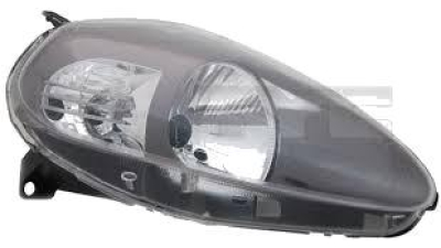 Far Fiat Punto Grande (199) 11.2008-02.2012 TYC partea Stanga, cu rama gri, tip bec H4, reglaj electric