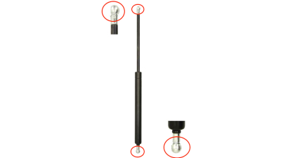 Amortizor capota fata, echilibror Toyota Land Cruiser (Fj120), 01.2003-10.2009, Stanga = Dreapta, Lungime, Cursa, Forta: 455 mm, 180 mm, 300 N, FARA NIPLU