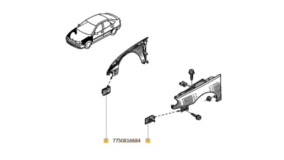 Ranforsare Intaritura Aripa Fata Renault Laguna I; 7750816684