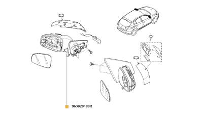 Retrovizor Exterior Stanga Megane Iii Renault 963020180R