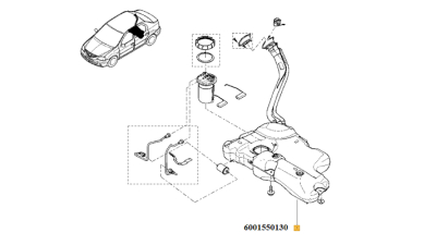Rezervor Carburant Dacia Duster 2010-2018 motorizare benzina, Sandero 2008-2012 motorizare benzina, 6001550130,  piesa originala OE
