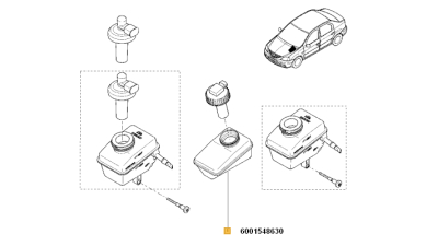 Rezervor Lichid Frana Dacia Logan 09.2005-03.2010, Logan MCV 2007-2010, Logan Express, 6001548630,  piesa originala OE