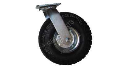Roata ansamblata cu furca metalica RealParts 285x65mm 150kg, 4 pliuri, unghi 45° pivotanta