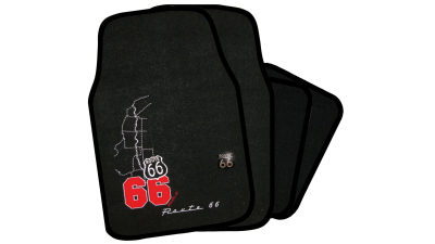 Set covorase auto din mocheta personalizate Route 66 , universale, 4 buc.