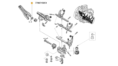 Set Reparatie Levier Cutie De Viteze Renault 19 I, 19 Ii, Clio I, Clio Ii, Kangoo, Kangoo Express, Megane I, Megane I Classic, Megane I Coach, Megane Scenic, Rapid, Super 5, Thalia I, Thalia Ii, Twingo I, Twingo Ii 08.85-