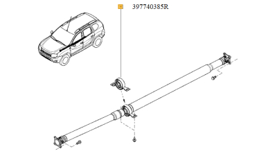 Rulment Intermediar Cardan DACIA DUSTER 4x4 01.2011-01.2018, Renault Captor, lagar cardan, 397740385R,  piesa originala OE