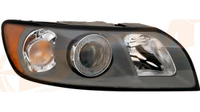Far Volvo S40 10.2003-04.2007 TYC partea Dreapta electric cu motoras tip bec H7+HB3,culoare rama negru