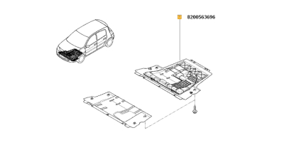 Scut Motor Renault Megane 2 2002-2008, Scenic 2003-2009 protectie motor plastic, 8200563696,  piesa originala OE