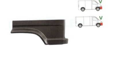 Segment aripa fata Citroen C25 1981-1990, Fiat Ducato 1981-1990, Peugeot J5 1981-1990, element reparatie fata dreapta, inaltime 345mm 