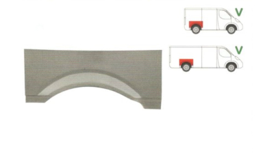 Segment reparatie aripa spate Mercedes Vito, Clasa V Viano , 2004-2010 Partea Dreapta, Spate, Model Lung , deasupra rotii
