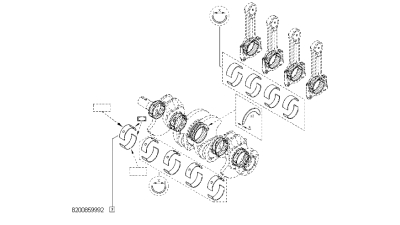 Semi Cuzinet superior palier Arbore Cotit (negru) DACIA DOKKER, LODGY, LOGAN, LOGAN MCV, SANDERO 2008-2018; RENAULT KANGOO, MEGANE I motorizare 1.5 dci, 1.6/1.6 16V, 8200859992,  piesa originala OE