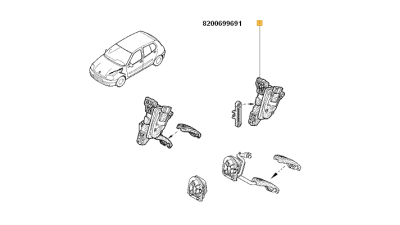Senzor pozitie Acceleratie La Pedala Model Fara Regulator De Viteza RENAULT CLIO II 1998-2012, KANGOO 1998-2008, THALIA 2008-, motorizari 1.2-2.0, 8200699691,  piesa originala OE