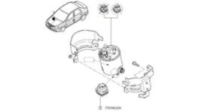 Senzor Apa Filtru Motorina Dacia Logan 2005-2009, Sandero 2008-, motorizare 1.5 dci diesel EURO 3, Renault Megane II, detector, 7701062329,  piesa originala OE
