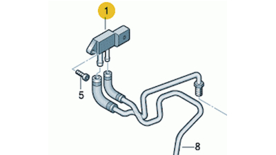 Senzor Presiune Gaze Evacuare Audi A1, A3, A4, A4 Allroad, A5, A6, Q3, Q5, Tt; Seat Alhambra, Altea, Altea Xl, Exeo, Exeo St, Ibiza Iv, Ibiza Iv St, Leon, Toledo Iv 1.2d-3.0d 05.03-