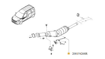 Senzor Presiune, Temperatura Filtru Particule Dacia Logan II, Lodgy motorizare 1.5 dci, 208154268R,  piesa originala OE