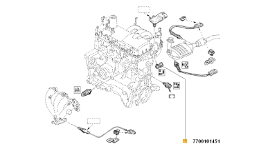 Senzor temperatura aer admisie Dacia Logan Sandero Dokker Duster Lodgy si Renault Clio 3, Laguna II, Master II, Megane Kangoo, 7700101451,  piesa originala OE