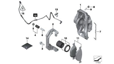Senzor Uzura placute Frana fata Bmw BMW 5 GRAN TURISMO (F07), 7 (F01, F02, F03, F04) 3.0/3.0D/4.4 06.08-, lungime 1055mm, 34356775850