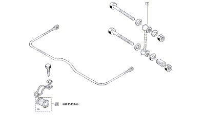 Set Bucsa Bara Stabilizatoare Dacia Solenza, SuperNova- 2 Buc partea interioara, 6001549146,  piesa originala OE