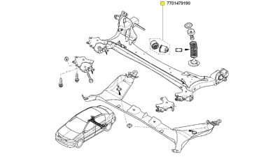Set Bucsa Punte Spate Renault Megane II, Scenic 2, Grand Scenic 2, stanga+dreapta 2 buc, 7701479190,  piesa originala OE