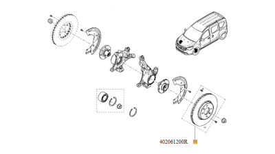 Set disc frana fata Dacia Dokker 2012-, Lodgy 2012-; Mercedes Citan (W415) 2012-2020; Renault Clio 4 (BH) 2012-2019, Kangoo (KW) 2008-2020, Zoe (BF) 2013-, Original, 402061200R
