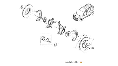 Set discuri frana fata 280mm Dacia Dokker, Lodgy, Renault Captur, Clio III, Kangoo 1998-2008, Laguna I, Megane 1, megane 2, Scenic 1, Scenic 2, Wind,, ventilat, 402069518R,  piesa originala OE
