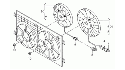 Set Electroventilatoare Gmv Radiator Audi A1, A3; Seat Altea, Altea Xl, Ibiza Iv, Ibiza Iv St, Leon, Toledo Iii; Skoda Fabia Ii, Octavia I, Octavia Ii, Superb Ii, Yeti; Vw Beetle, Caddy Iii 1.2-3.6 08.00-