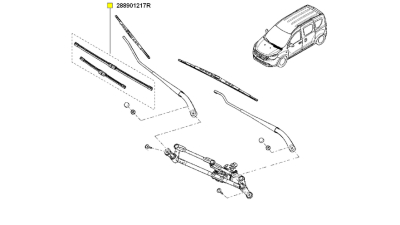 Set Lamele Stergator parbriz Dacia Dokker 2012-09.2015, Lodgy 2012-09.2015, 550/400mm, 288901217R,  piesa originala OE
