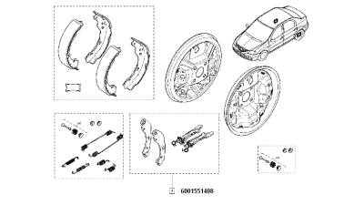 Set Parghii Reglaj Saboti, Pentru Echipare marcaj 8" Bosch Dacia Logan 2004-2020, Sandero 2008-2012 Renault Clio II, 6001551408,  piesa originala OE