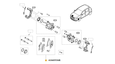 Placute Frana Fata DACIA LOGAN II 2012-, LOGAN MCV II, SANDERO II; RENAULT CLIO IV, lungime 155.1 mm, 410605536R,  piesa originala OE