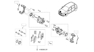 Set placute frana fata Dacia Sandero 2, Logan 2 (L8); Renault Clio 4 (BH, BK), Twingo 3 (BCM); Smart Fortwo 3 (453), Original, 410602581R