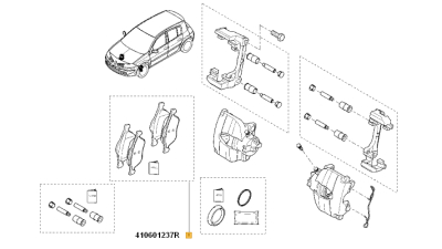 Set Placute Frana Fata Renault Megane II 2002-2008, Scenic 2003-2009, 410601237R,  piesa originala OE