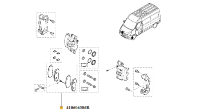 Set Placute Frana Fata Renault Master 2010-, Opel Movano 2010-, 410604386R,  piesa originala OE