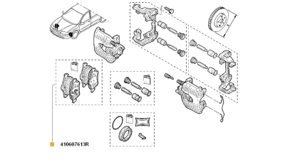 Set Placute Frana Fata Renault Laguna II 2001-; Scenic I 1999-2003, 410607613R,  piesa originala OE