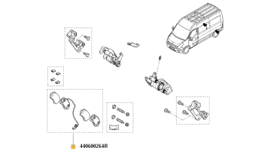 Set Placute Frana Spate Renault Master 2010-; Nissan NV400 2010-; Opel Movano 2010-;, 440600264R,  piesa originala OE